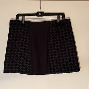 Black Houndstooth Rachel Roy Textured Skirt